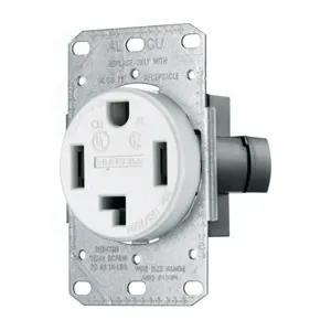 HUBBELL WIRING DEVICE-KELLEMS RR430FW Receptacle, Single, 30A, 125/250V, 3-Pole, Flush Mount, White | BD6DEZ