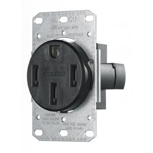 HUBBELL WIRING DEVICE-KELLEMS RR450F Steckdose, einzeln, 50 A, 125/250 V, 3-polig, Unterputzmontage, schwarz | BC7RRT