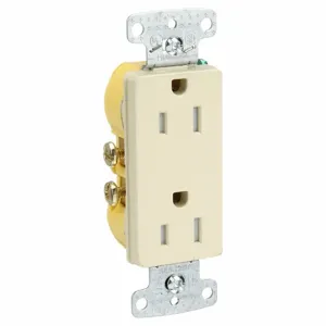 HUBBELL WIRING DEVICE-KELLEMS RRD15SITR Receptacle, Decorator Duplex, Flush Mount, 15A, 125V AC | BC7RRU 55MU63