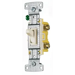 HUBBELL WIRING DEVICE-KELLEMS RS115ILLA Toggle Switch, Single Pole, 15A, 120VAC, Brown | BD2BQV