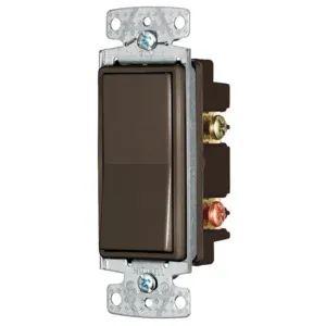 HUBBELL WIRING DEVICE-KELLEMS RSD215 Rocker, Double Pole, 15A, 120/277VAC, Brown | BD6CML