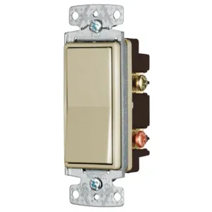 HUBBELL WIRING DEVICE-KELLEMS RSD215I Rocker, Double Pole, 15A, 120/277VAC, Ivory | BD2LGV