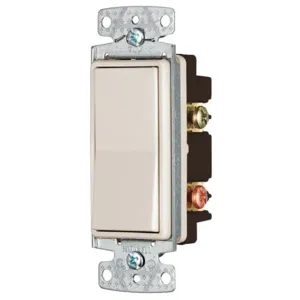 HUBBELL WIRING DEVICE-KELLEMS RSD215LA Rocker, Double Pole, 15A, 120/277VAC, Light Almond | BC7RRW