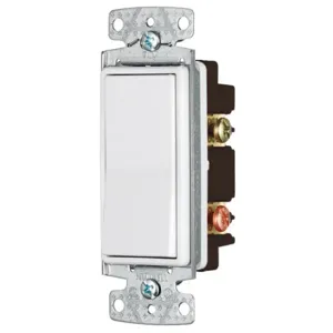 HUBBELL WIRING DEVICE-KELLEMS RSD215W Rocker Switch, Double Pole, 15A, 120/277VAC Push Back And Side Wired | BC8RKL