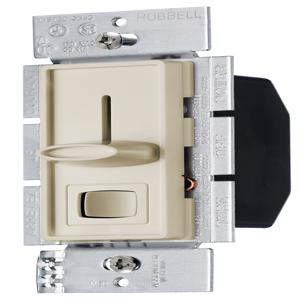HUBBELL WIRING DEVICE-KELLEMS RS600PI Dimmer Switch, Pre-Set Slider, Single Pole, 600W, 120VAC, Ivory | AZ4AHL
