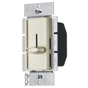 HUBBELL WIRING DEVICE-KELLEMS RSFSQFI Speed Control Switch, Slider, Single Pole, 5A, 120VAC, Ivory | AZ4QEF