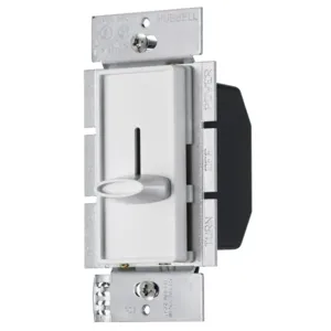 HUBBELL WIRING DEVICE-KELLEMS RS600W Dimmer Switch, Slider, Single Pole, 600W, 120VAC, White | AZ6BPC