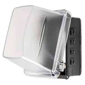 HUBBELL WIRING DEVICE-KELLEMS RW57350 Weatherproof Hood, 1-Gang, Duplex Opening, Vertical, Deep, Gray | BC7UVU