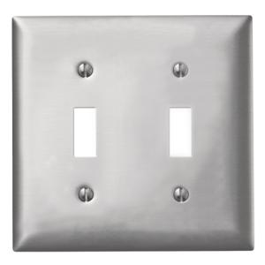 HUBBELL WIRING DEVICE-KELLEMS SA2 Wallplate, 1-Gang, 1 Toggle Opening, Standard Size, Aluminium | AD7APR 4D100