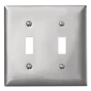 HUBBELL WIRING DEVICE-KELLEMS SA2 Wallplate, 1-Gang, 1 Toggle Opening, Standard Size, Aluminium | AD7APR 4D100