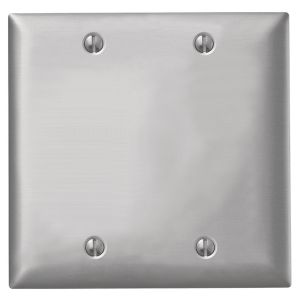 HUBBELL WIRING DEVICE-KELLEMS SA23 Wallplate, 2-Gang, Blank, Standard Size, Aluminium | BD6ANU