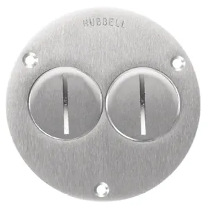 HUBBELL WIRING DEVICE-KELLEMS SA3725 Round Floor Box Cover Duplex Screw | AB9PYH 2EML7