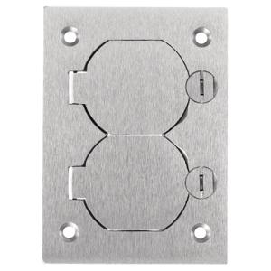 HUBBELL WIRING DEVICE-KELLEMS SA3825 Floor Box Cover Rectangular Duplex Alum | AB9HMQ 2DDX3