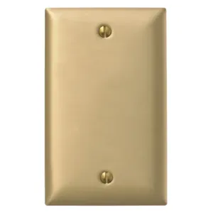 HUBBELL WIRING DEVICE-KELLEMS SB13 Wallplate, 1-Gang, Blank, Standard Size, Brass | BC9UPQ