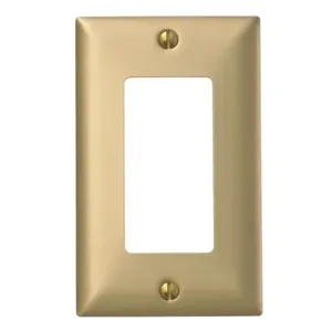 HUBBELL WIRING DEVICE-KELLEMS SB26 Wall Plate, 1- Gang, One Gfci Opening, Standard Size, Brass | AD7AQC 4D146