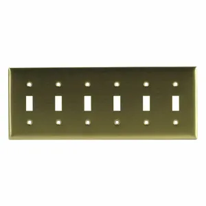 HUBBELL WIRING DEVICE-KELLEMS SB6 Wall Plate Gfci 6 Gang Brass | AD7AQF 4D156