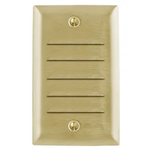 HUBBELL WIRING DEVICE-KELLEMS SB771 Wallplate, 1-Gang, 1 Louver, Standard Size, Brass | BD4RFC