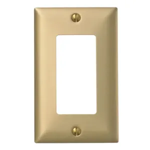 HUBBELL WIRING DEVICE-KELLEMS SBP26 Wallplate, Metallic, 1-Gang, Gfci, Brass Plated | BD4HXW