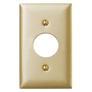 HUBBELL WIRING DEVICE-KELLEMS SBP7 Wallplate, 1-Gang, 1.40 Inch Opening, Standard Size, Brass Plated Steel | BD2UTB