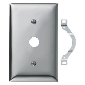 HUBBELL WIRING DEVICE-KELLEMS SCH12 Wandplatte, 1-fach, 0.64 Zoll Öffnung, Standardgröße, verchromter Stahl | BD3CVV