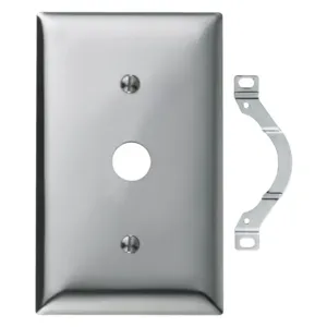 HUBBELL WIRING DEVICE-KELLEMS SCH12 Wallplate, 1-Gang, 0.64 Inch Opening, Standard Size, Chrome Plated Steel | BD3CVV