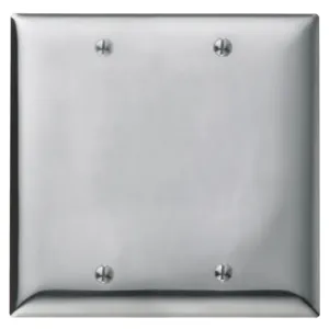 HUBBELL WIRING DEVICE-KELLEMS SCH23 Wallplate, 2-Gang, Blank, Standard Size, Chrome Plated Steel | BC8PMJ