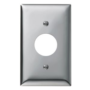 HUBBELL WIRING DEVICE-KELLEMS SCH7 Wallplate, 1-Gang, 1.40 Inch Opening, Standard Size, Chrome Plated Steel | BD3RBR