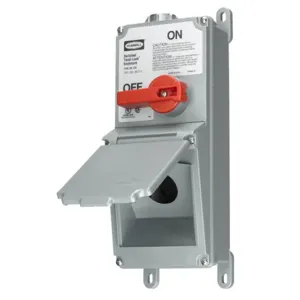 HUBBELL WIRING DEVICE-KELLEMS SETL3 Switched Enclosure, Three Pole, 30A, 600VAC Max, Terminal Screws, Gray | AE7ZJX 6C655