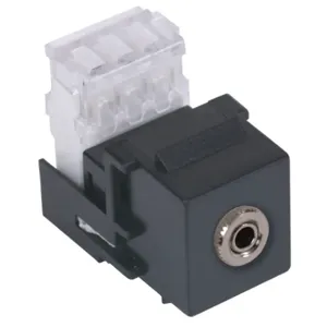 HUBBELL WIRING DEVICE-KELLEMS SF35110BK Stereo Jack, 3.5mm, Female, 110 Block Termination, Black | BD3TQR