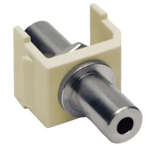 HUBBELL WIRING DEVICE-KELLEMS SF35FFEI Keystone 3.5mm Stereo Jack, Female To Female, Electric Ivory | CE6MZQ