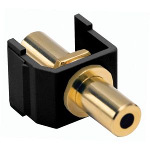 HUBBELL WIRING DEVICE-KELLEMS SF35GFFBK Keystone 3.5-mm-Stereo-Klinkenstecker, Gold, Buchse auf Buchse, Schwarz | CE6MZV