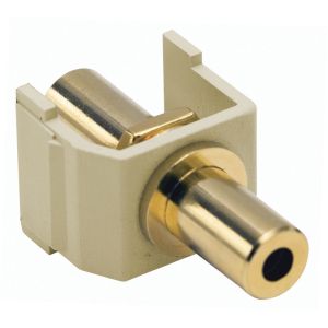 HUBBELL WIRING DEVICE-KELLEMS SF35GFFEI Gold-Stereo-Buchse, Keystone 3.5 mm, Buchse auf Buchse, elektrisches Elfenbein | CE6MZW
