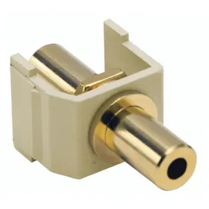 HUBBELL WIRING DEVICE-KELLEMS SF35GFFEI Gold Stereo Jack, Keystone 3.5mm, Female To Female, Electric Ivory | CE6MZW