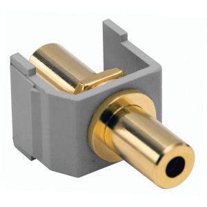 HUBBELL WIRING DEVICE-KELLEMS SF35GFFGY Gold Stereo Jack, Keystone 3.5mm, Female To Female, Gray | CE6MZX