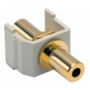 HUBBELL WIRING DEVICE-KELLEMS SF35GFFOW Keystone 3.5mm Stereo Jack, Gold, Female To Female, Office White | CE6MZY