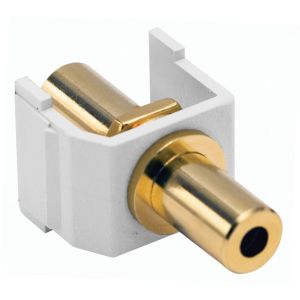 HUBBELL WIRING DEVICE-KELLEMS SF35GFFW Gold-Stereo-Buchse, Keystone 3.5 mm, Buchse auf Buchse, Weiß | CE6MZZ