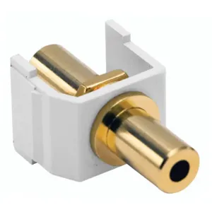 HUBBELL WIRING DEVICE-KELLEMS SF35GFFW Gold Stereo Jack, Keystone 3.5mm, Female To Female, White | CE6MZZ