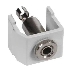 HUBBELL WIRING DEVICE-KELLEMS SF35SJW Keystone 3.5mm Stereo Jack, Gold, Solder Type, White | CE6NAE