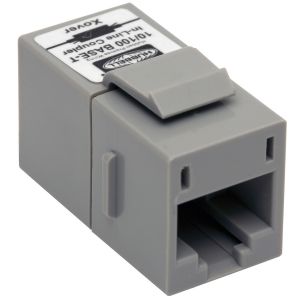 HUBBELL WIRING DEVICE-KELLEMS SF5ECOGY Inline Coupler, Slim, X Over 10/100, Gray | CE6NAL