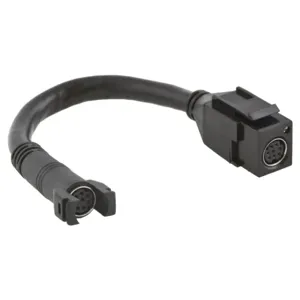 HUBBELL WIRING DEVICE-KELLEMS SFAVCT Coupler, 8-Pin, Pig Tail, Female To Female, Black | CE6NHQ