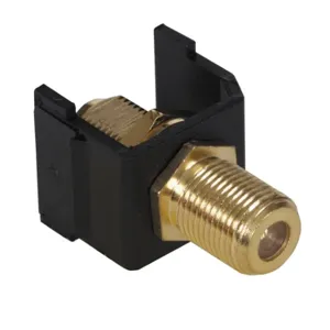 HUBBELL WIRING DEVICE-KELLEMS SFF3GBK F Coax, 3 Ghz, Gold, Black | BD3PEZ