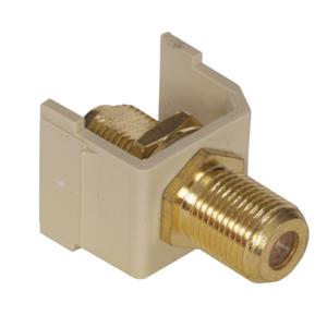 HUBBELL WIRING DEVICE-KELLEMS SFFGEI Gold F-Coax Connector, Electric Ivory | CE6NBB
