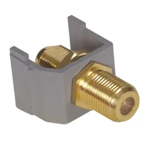 HUBBELL WIRING DEVICE-KELLEMS SFFGGY Gold F-Coax Connector, Gray | CE6NBC