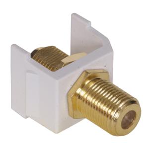 HUBBELL WIRING DEVICE-KELLEMS SFF3GW F Coax, 3 Ghz, Gold, White | BD3QDA