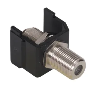 HUBBELL WIRING DEVICE-KELLEMS SFFBX F-Coax Connector, Black | CE6NAY