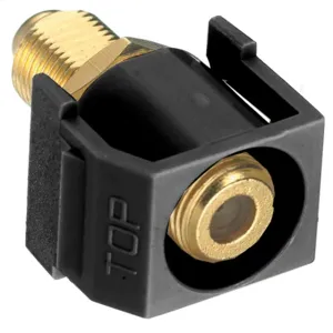 HUBBELL WIRING DEVICE-KELLEMS SFGRFBK Recessed F-Coax Connector, Black | CE6NBJ