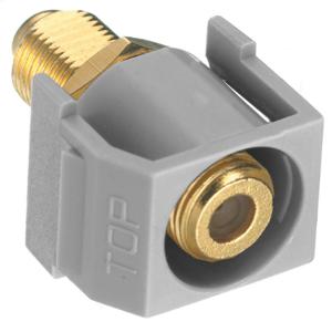 HUBBELL WIRING DEVICE-KELLEMS SFGRFGY Connectors, F-Style, Recessed, Gray | CE6NBL
