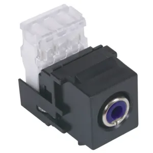 HUBBELL WIRING DEVICE-KELLEMS SFRC110B Av Connector, Rca 110 Termination, Blue Insulator, Black Housing | BB3ZXV