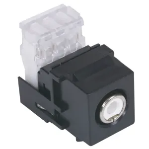 HUBBELL WIRING DEVICE-KELLEMS SFRC110W Av Connector, Rca 110 Block, White Insulator, Black | CE6NLE