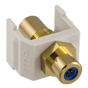 HUBBELL WIRING DEVICE-KELLEMS SFRCBFFOW Av Connector, Rca Gold Pass-Thru, F/F Coupler, Office White/Blue | CE6NBY